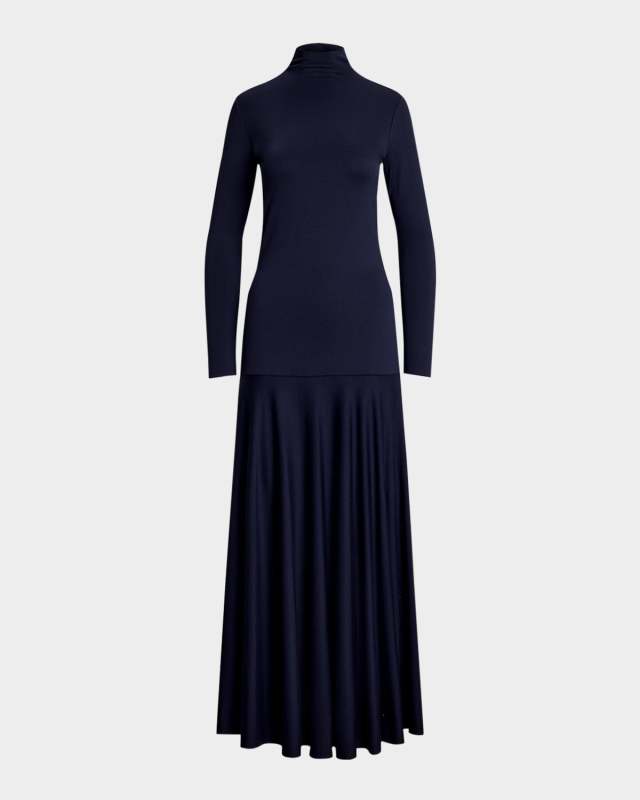 Ponte Turtleneck Maxi Dress
